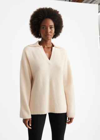 
Other Stories + Wool Knit Polo Sweater