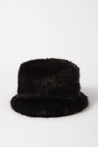 Emma Brewin + Cat Faux Fur Bucket Hat