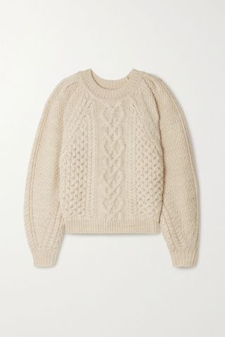 Isabel Marant Étoile + Romy Cable-Knit Wool Sweater