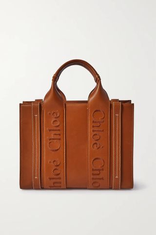 Chloé + Woody Small Embroidered Leather Tote