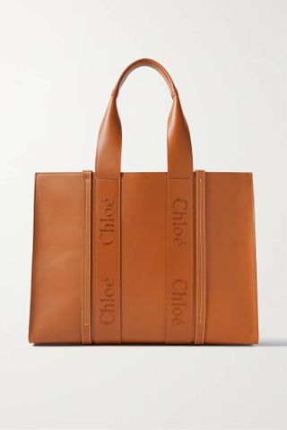 Chloé + Woody Large Embroidered Leather Tote