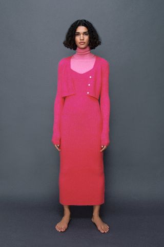 Zara + Ribbed Wool Blend Dress