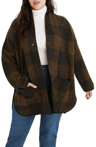 Madewell + Buffalo Check Sweater Coat