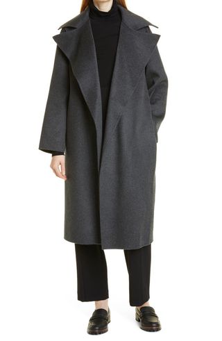 Nordstrom Signature + Waterfall Lapel Double Face Wool & Cashmere Coat
