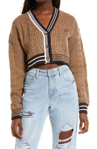 BDG Urban Outfitters + Cricket Cable Knit Crop Cardigan
