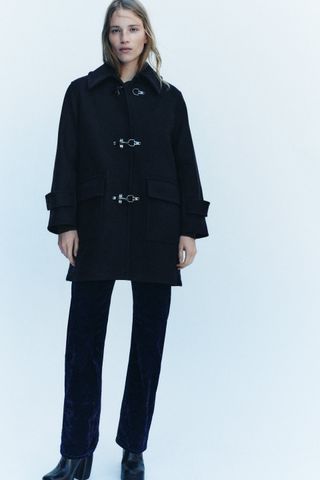 Zara + Manteco Wool Toggle Coat