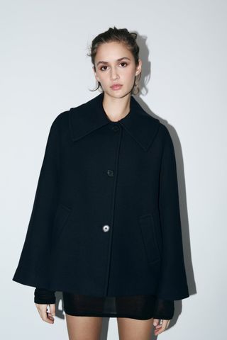 Zara + Wool-Blend Short Coat