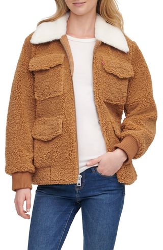 Levi's + Faux Fur Collar Fleece Jacket