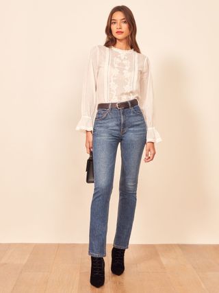 Reformation + Liza High Rise Straight Jeans