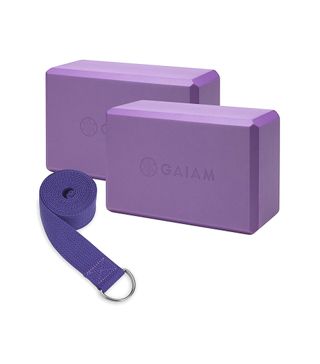 Gaiam + Yoga Block 2 Pack and Yoga Strap Set