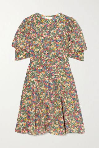 Dôen + Ceres Floral-Print Silk Crepe De Chine Mini Dress