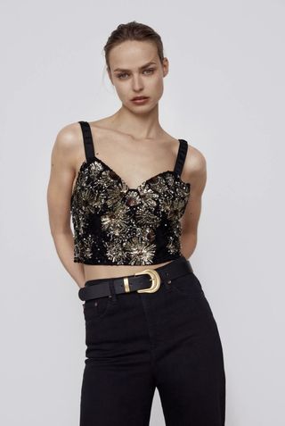 Zara + Pearl Sequin Bustier