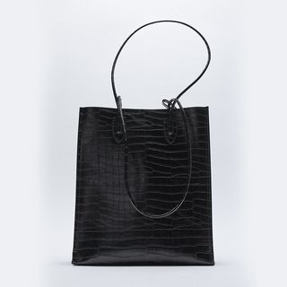 Zara + Animal Embossed Shopper Bag