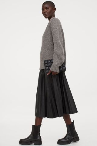 H&M + Faux Leather Skirt