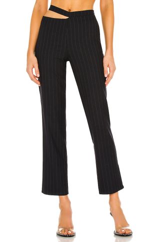 Miaou + Maeve Pants in Navy Pinstripe
