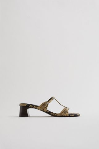 Zara + Heeled Double Strap Sandals