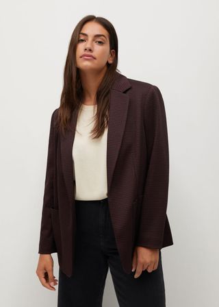 Violeta + Micro Houndstooth Suit Blazer