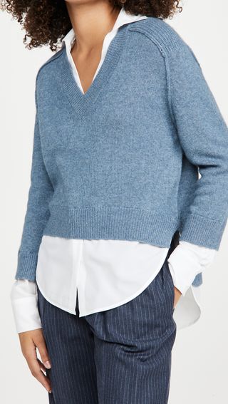 Brochu Walker + Alum V Neck Layered Looker Sweater