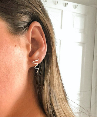 ASOS Design + Sterling Silver Earrings in Squiggle Design
