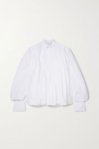 Palmer//Harding + Ateles Pleated Cotton-Blend Poplin Shirt