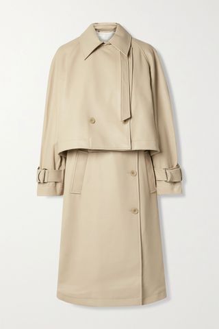 Tibi + Convertible Vegan Leather Trench Coat