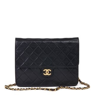 Chanel + Black Quilted Lambskin Vintage Small Classic Single Flap Bag