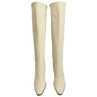 Celine + White Suede Long Boots