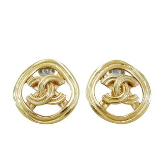 Chanel + Vintage Round Clip Earrings