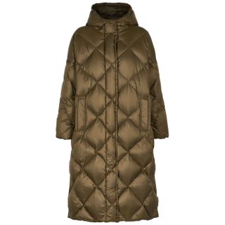 Stand Studio + Farrah Dark Olive Quilted Shell Coat