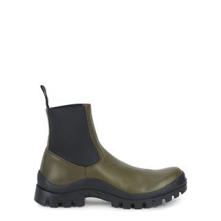 ATP Atelier + Catania Green Leather Chelsea Boots