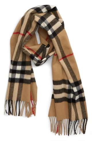 Burberry + Giant Icon Check Cashmere Scarf