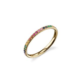 Sydney Evan + Gold & Rainbow Eternity Ring