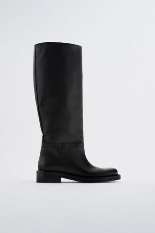 Zara + High Leather Boots