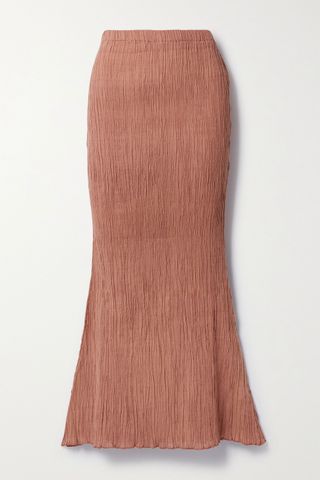 Savannah Morrow the Label + + Net Sustain Abelia Crinkled Organic Cotton-Gauze Midi Skirt