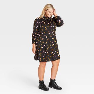 Who What Wear x Target + Puff Long Sleeve A-Line Dress