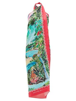 Hester Bly + The Aimata Bora Bora-Print Silk Dress