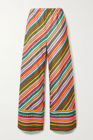 Gucci + + Ken Scott Striped Linen Wide-Leg Pants