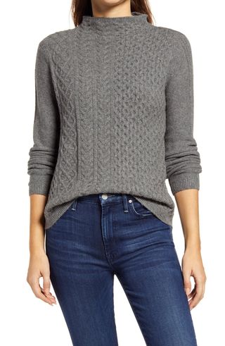 Caslon + Mixed Cable Knit Sweater