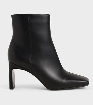 Charles & Keith + Black Blade Heel Ankle Boots