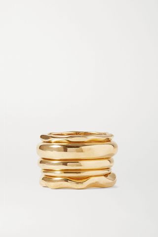 Bottega Veneta + Set of Five Gold-Plated Rings