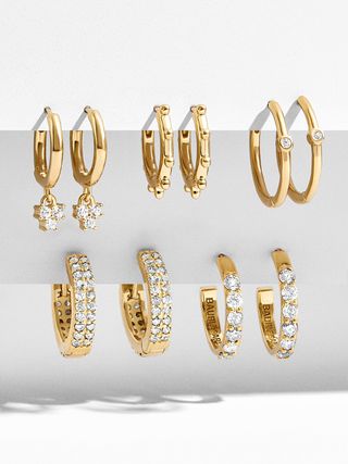 Baublebar + Liza 18k Gold Vermeil Huggie Hoop Earring Kit