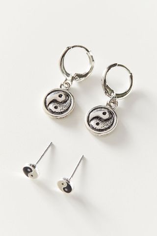 Urban Outfitters + Yin Yang Post and Hoop Earring Set