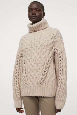 H&M + Cable-Knit Turtleneck Sweater