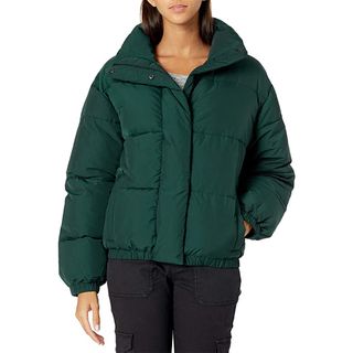 Daily Ritual + Relaxed-Fit Mock-Neck Short Puffer Jacket