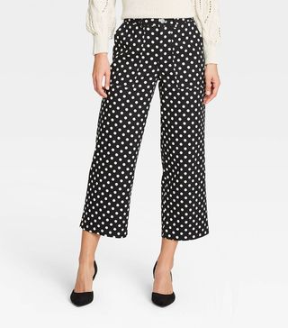 Who What Wear x Target + Mid-Rise Regular Fit Wide Leg Pants