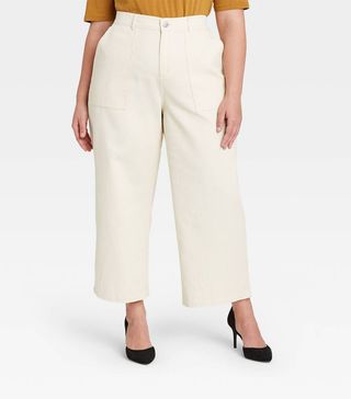 Who What Wear x Target + Mid-Rise Regular Fit Wide Leg Pants