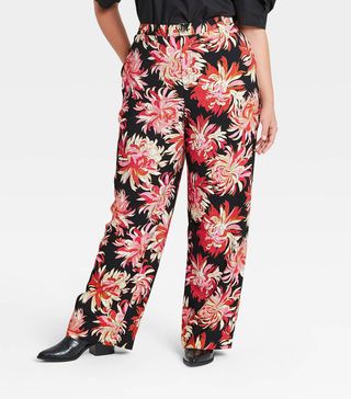 Who What Wear x Target + High-Rise Relaxed Fit Wide Leg Pants