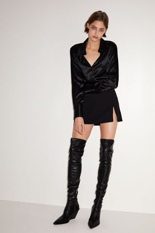 Zara + Mini Skirt With Slit