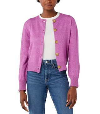 Free Assembly + Cropped Cardigan Sweater with Blouson Sleeves