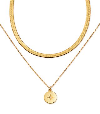 Scoop + Brass Yellow Gold-Plated Layered Starburst Necklace